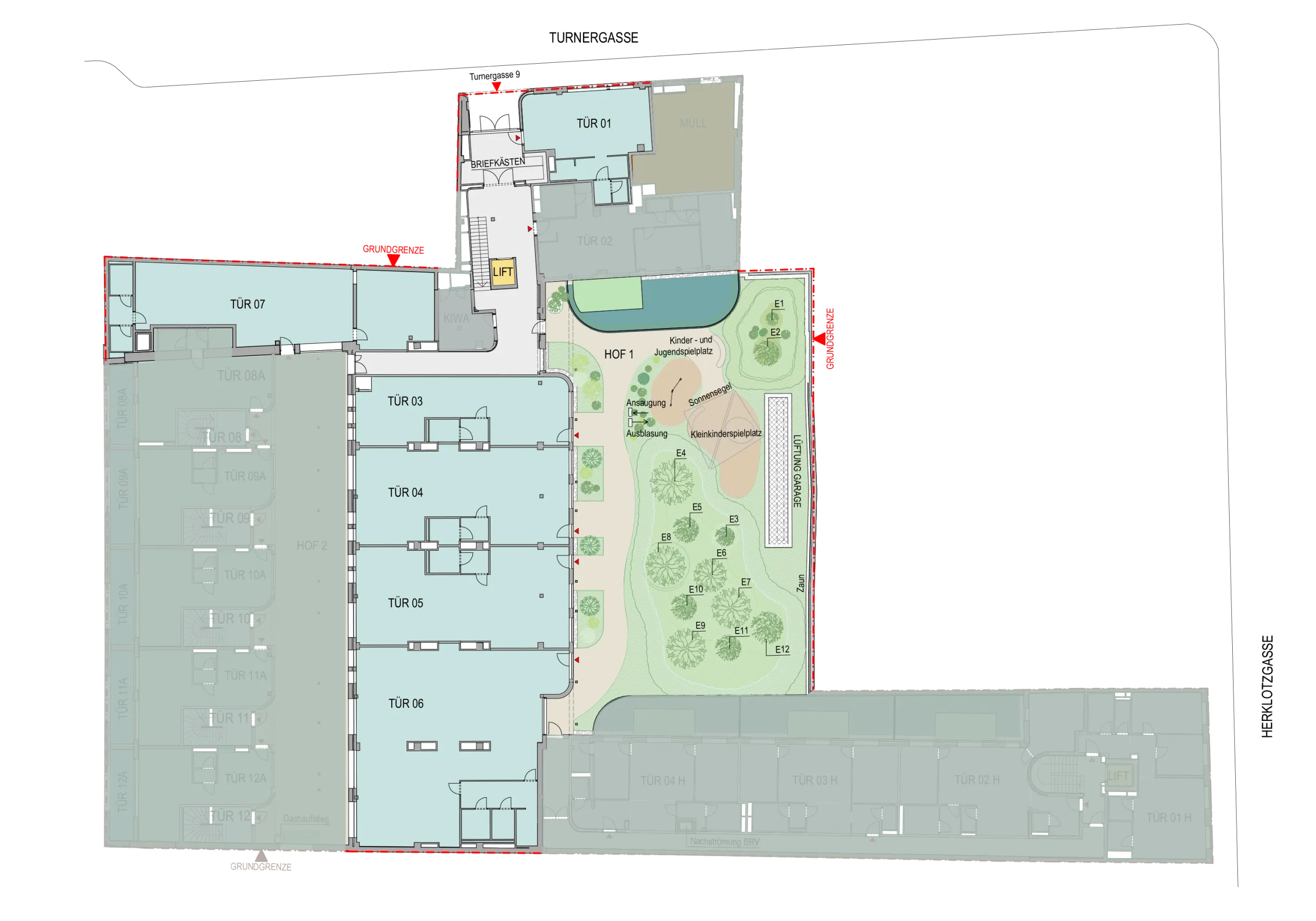 Grundriss Büroflächen – Variante 1
