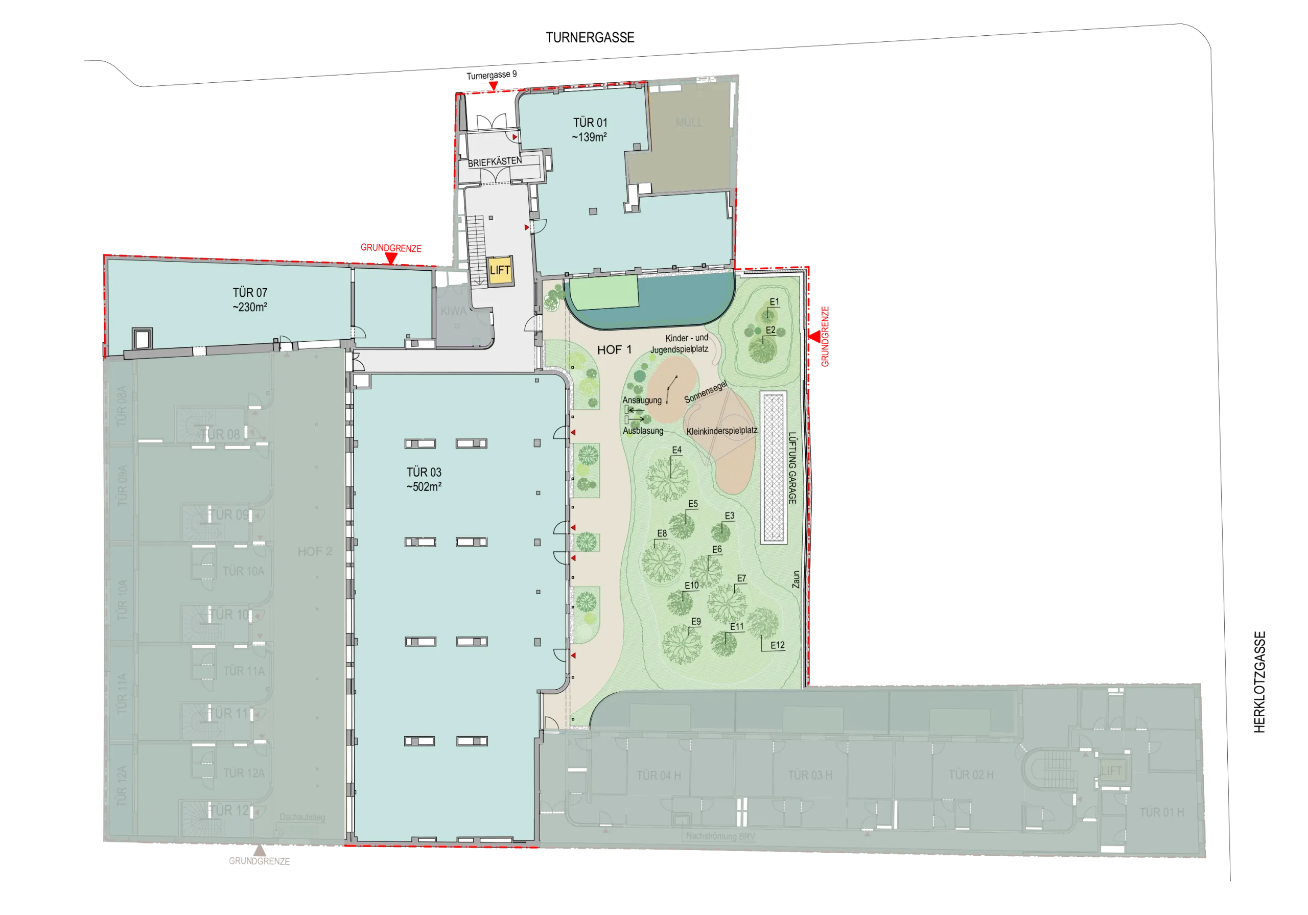 Grundriss Büroflächen – Variante 2